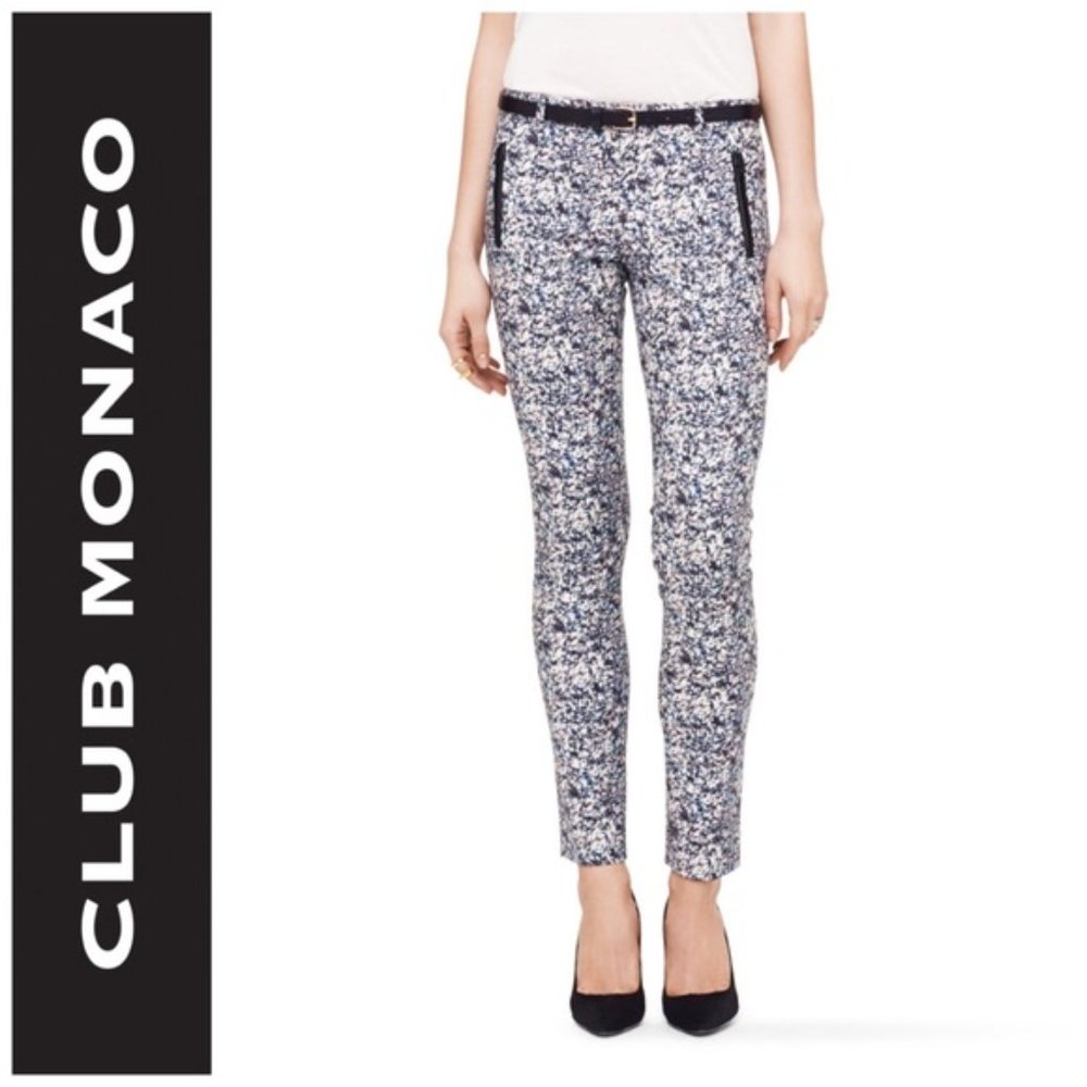 NWT Club Monaco Pants Size 6 Spring Floral Pink Blue